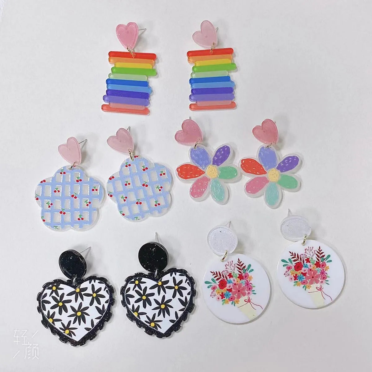 1 Pair Simple Style Flower Resin Stoving Varnish Women's Earrings