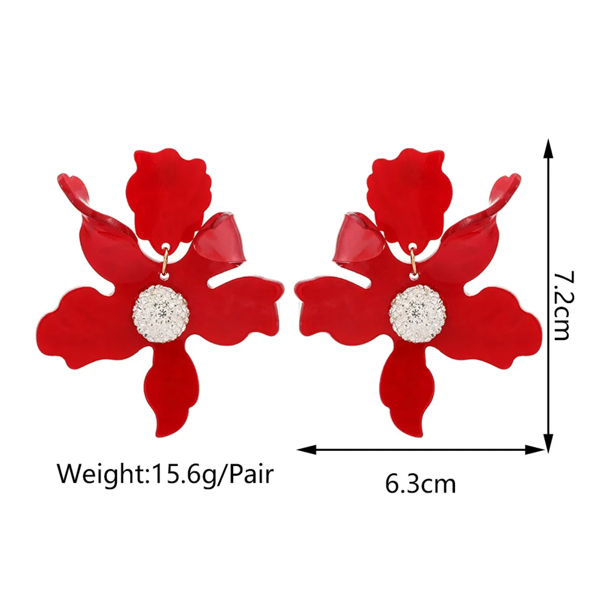 1 Pair Simple Style Flower Spray Paint Zinc Alloy Dangling Earrings