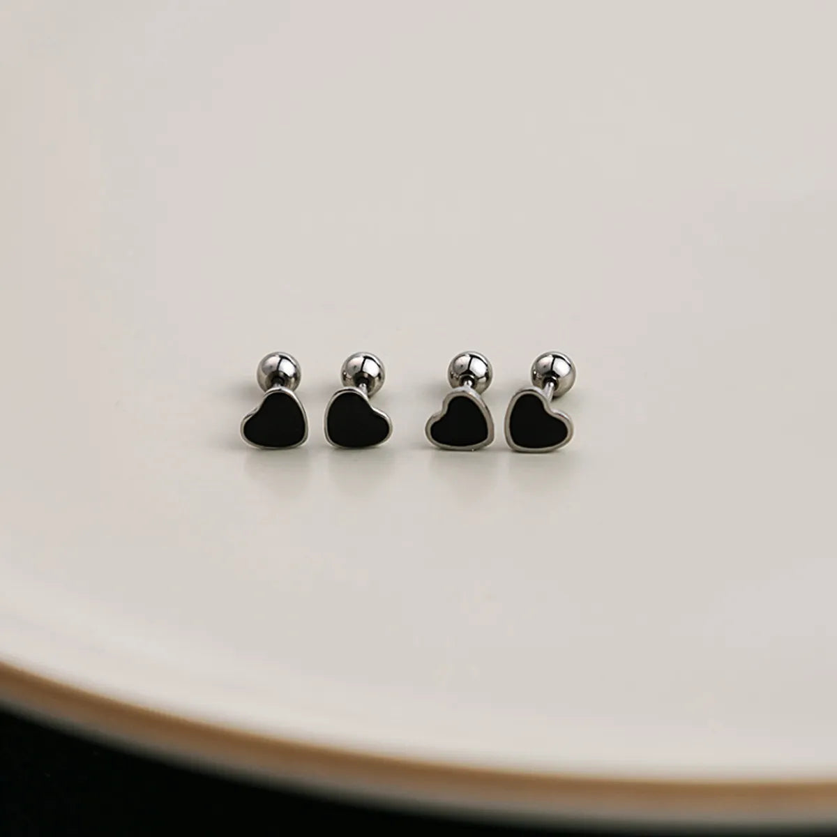 1 Pair Simple Style Flower Enamel Plating Stainless Steel Ear Studs