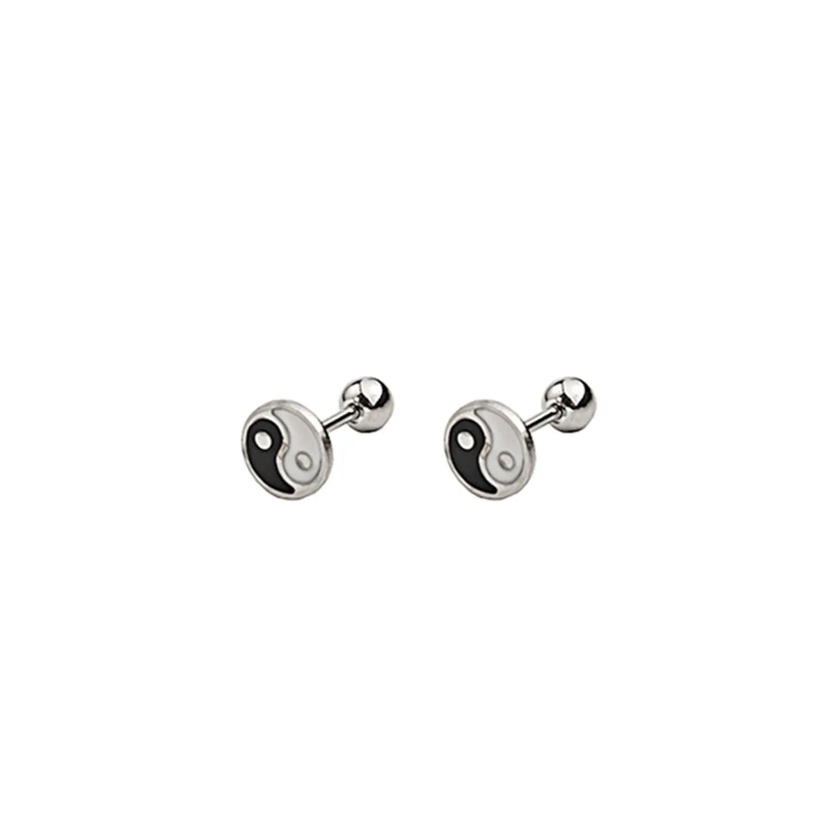 1 Pair Simple Style Flower Enamel Plating Stainless Steel Ear Studs