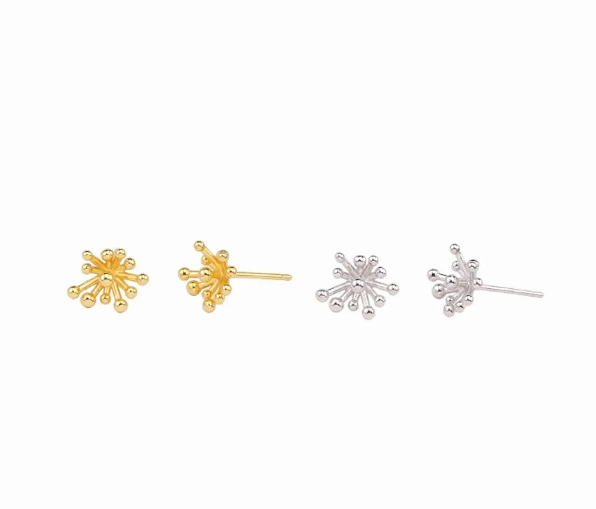 1 Pair Simple Style Flower Sterling Silver Plating White Gold Plated Gold Plated Ear Studs