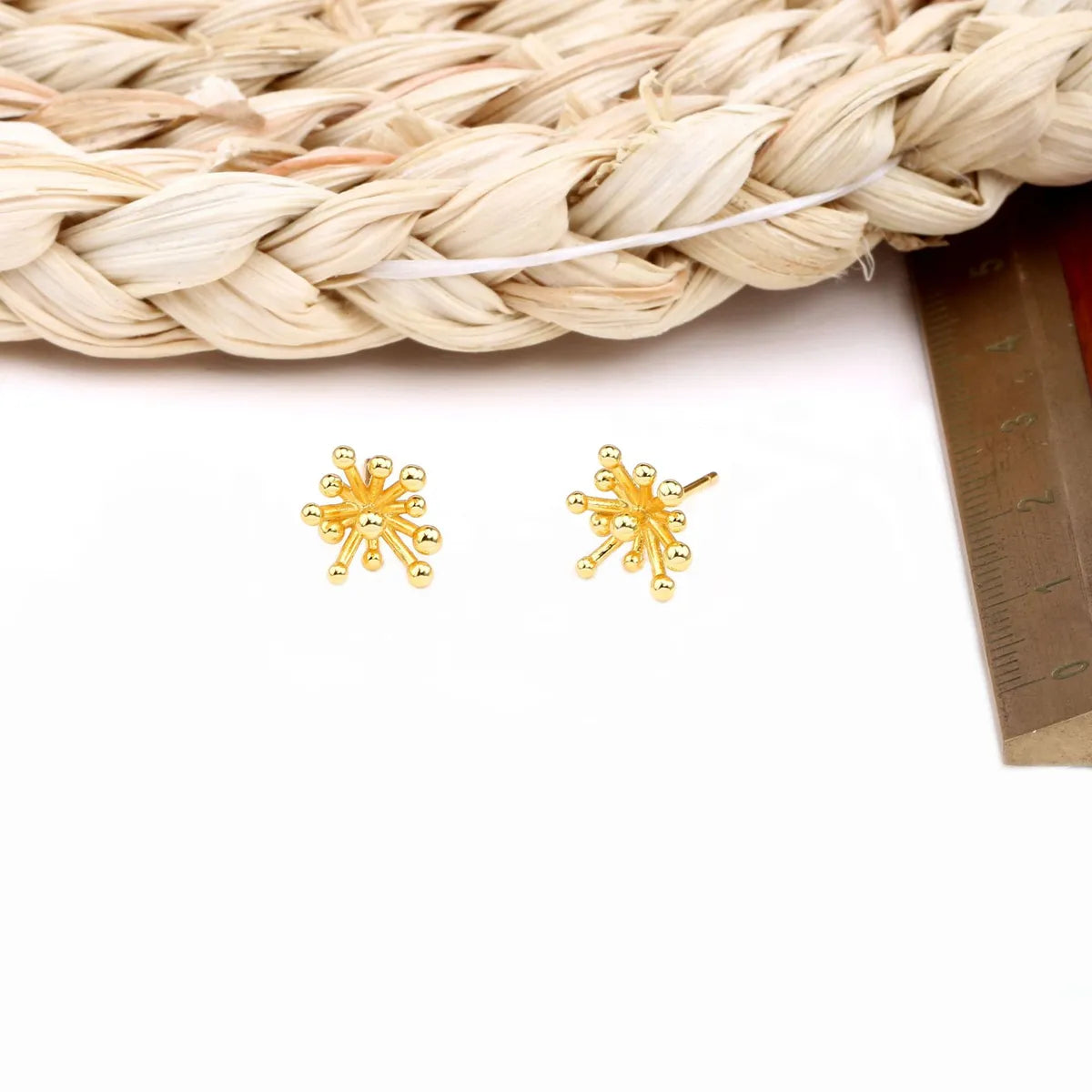 1 Pair Simple Style Flower Sterling Silver Plating White Gold Plated Gold Plated Ear Studs