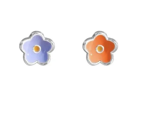 1 Pair Simple Style Flower Stoving Varnish Copper Ear Studs