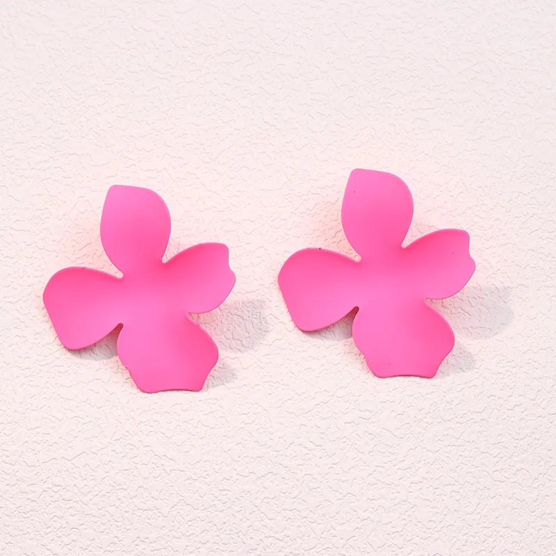 1 Pair Simple Style Flower Stoving Varnish Alloy Ear Studs