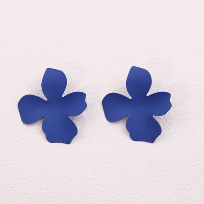 1 Pair Simple Style Flower Stoving Varnish Alloy Ear Studs