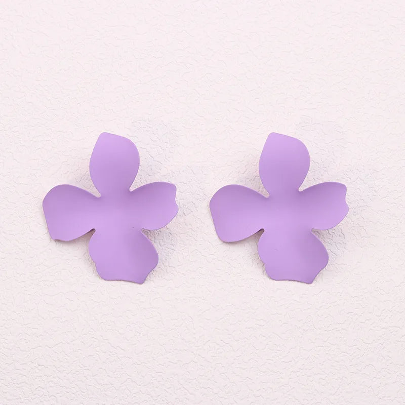 1 Pair Simple Style Flower Stoving Varnish Alloy Ear Studs