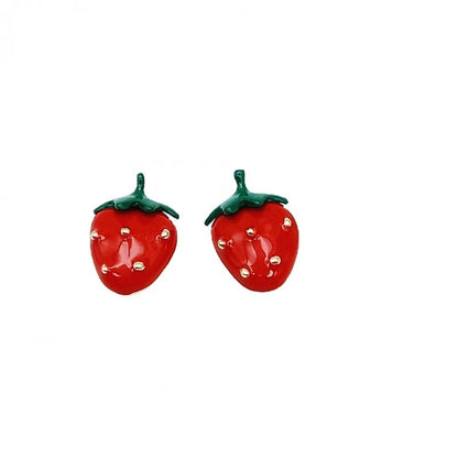 1 Pair Simple Style Fruit Alloy Enamel Women'S Ear Studs