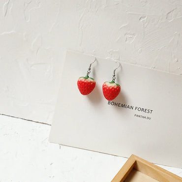 1 Pair Simple Style Fruit Plastic Resin Patchwork Women'S Earrings