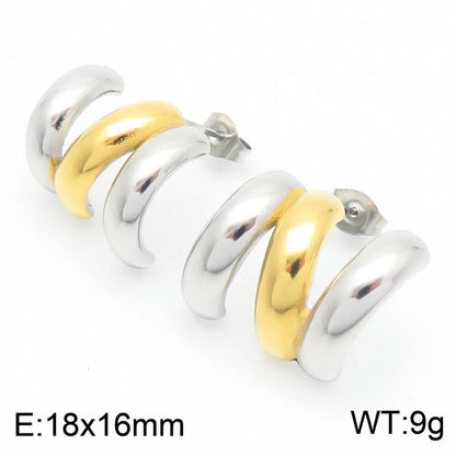 1 Pair Simple Style Geometric 304 Stainless Steel 18K Gold Plated Ear Studs