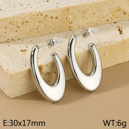 1 Pair Simple Style Geometric 304 Stainless Steel 18K Gold Plated Earrings Ear Studs