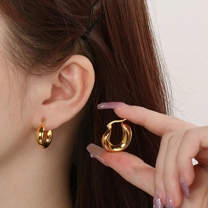 1 Pair Simple Style Geometric 304 Stainless Steel 18K Gold Plated Earrings Ear Studs