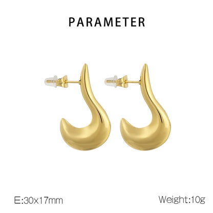 1 Pair Simple Style Geometric 304 Stainless Steel 18K Gold Plated Earrings Ear Studs