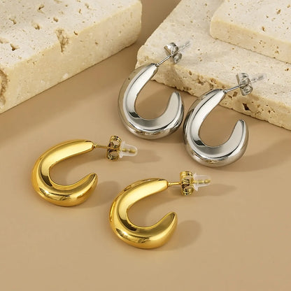 1 Pair Simple Style Geometric 304 Stainless Steel 18K Gold Plated Earrings Ear Studs