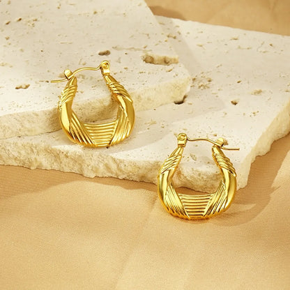 1 Pair Simple Style Geometric 304 Stainless Steel 18K Gold Plated Earrings