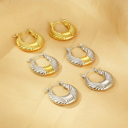 1 Pair Simple Style Geometric 304 Stainless Steel 18K Gold Plated Earrings