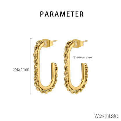 1 Pair Simple Style Geometric 304 Stainless Steel 18K Gold Plated Earrings