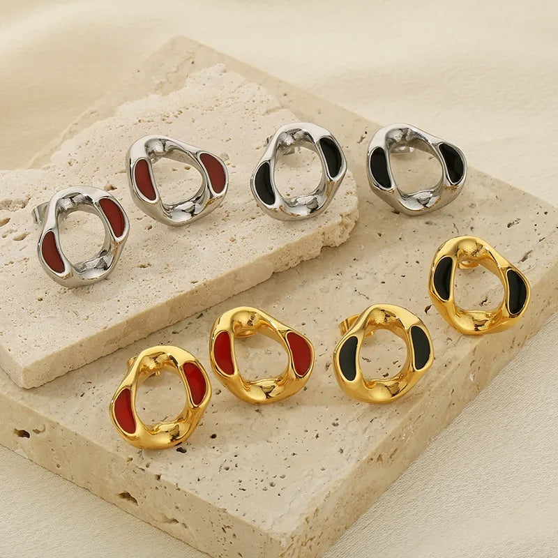 1 Pair Simple Style Geometric 304 Stainless Steel 18K Gold Plated Earrings