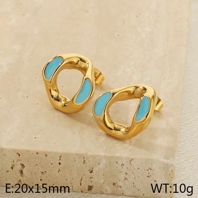 1 Pair Simple Style Geometric 304 Stainless Steel 18K Gold Plated Earrings