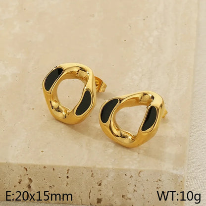 1 Pair Simple Style Geometric 304 Stainless Steel 18K Gold Plated Earrings