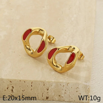 1 Pair Simple Style Geometric 304 Stainless Steel 18K Gold Plated Earrings