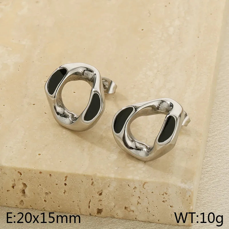 1 Pair Simple Style Geometric 304 Stainless Steel 18K Gold Plated Earrings