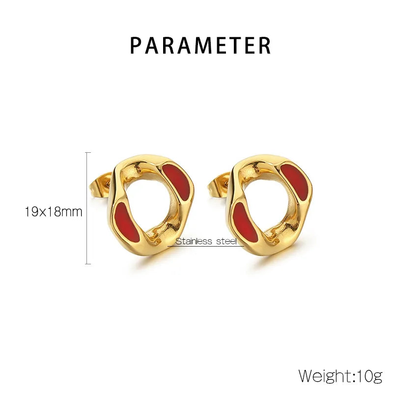 1 Pair Simple Style Geometric 304 Stainless Steel 18K Gold Plated Earrings