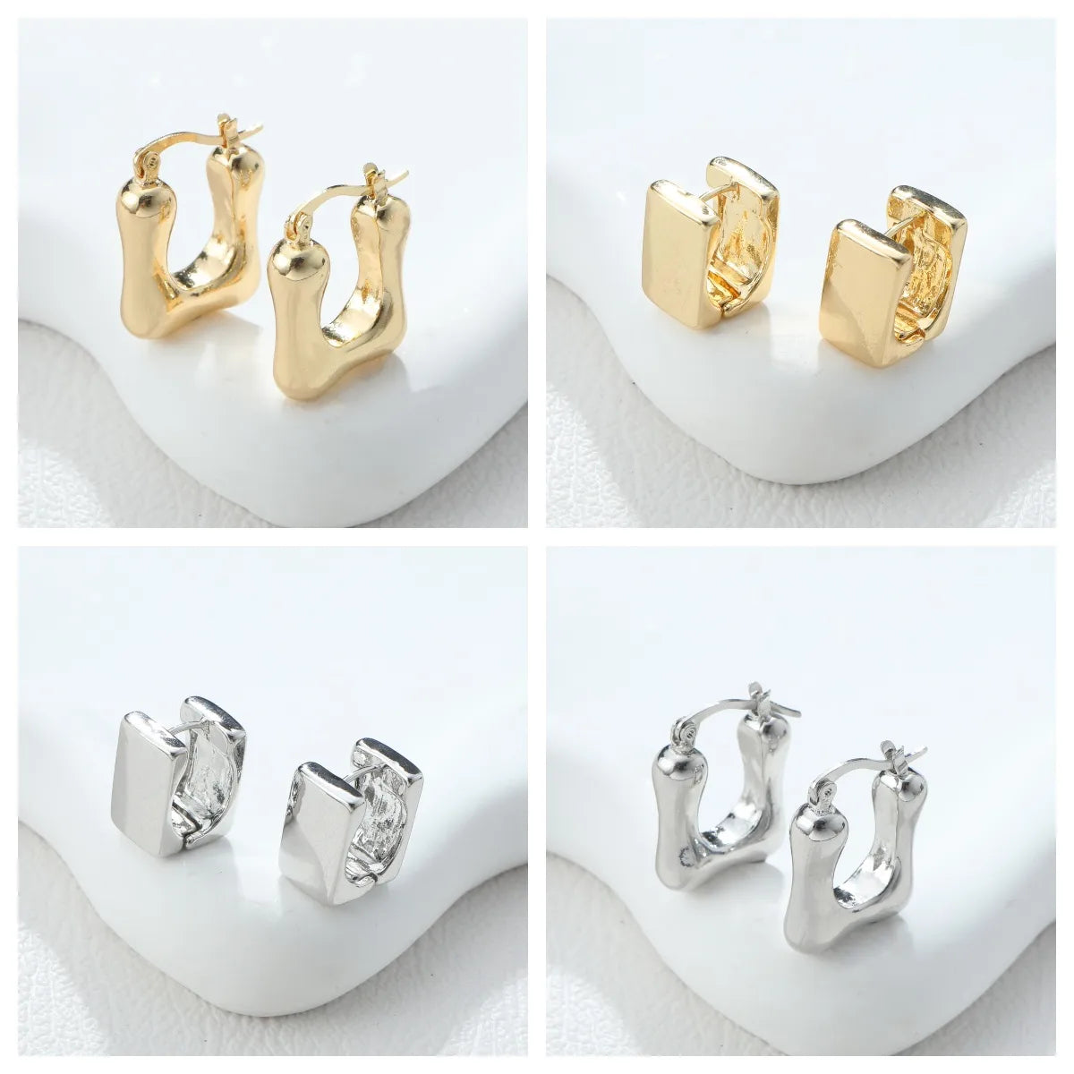 1 Pair Simple Style Geometric Alloy Earrings