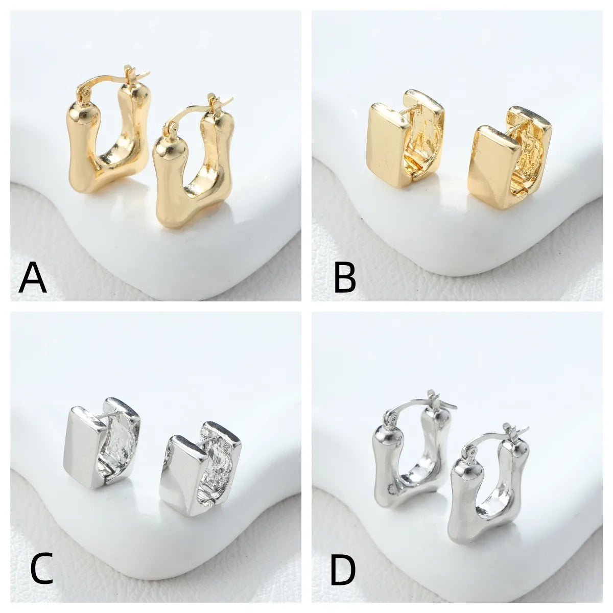 1 Pair Simple Style Geometric Alloy Earrings