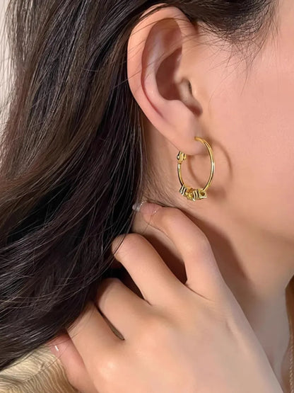 1 Pair Simple Style Geometric Alloy Hoop Earrings