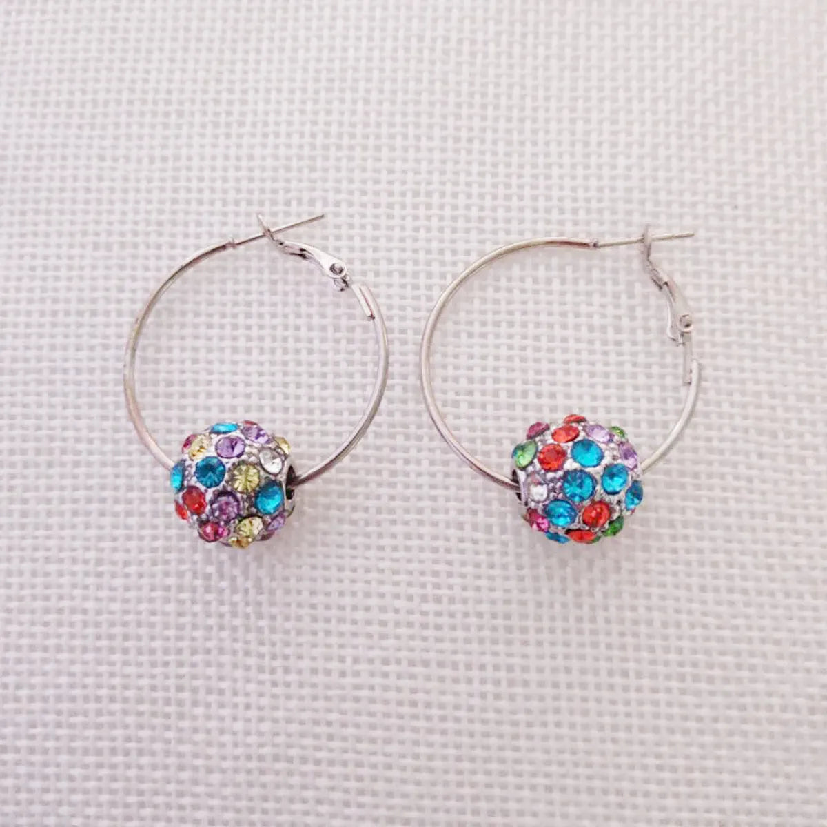 1 Pair Simple Style Geometric Alloy Inlay Rhinestones Women's Earrings