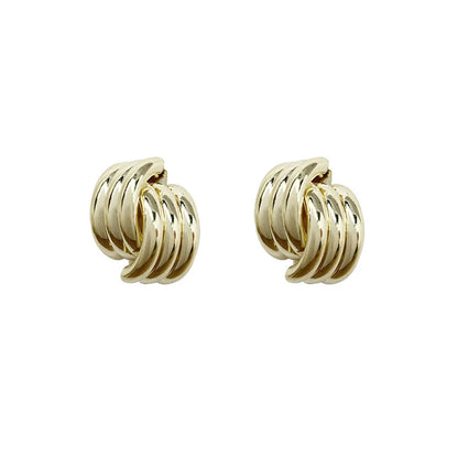 1 Pair Simple Style Geometric Alloy Plating Pleated Women'S Earrings