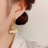 1 Pair Simple Style Geometric Alloy Rhinestones Drop Earrings