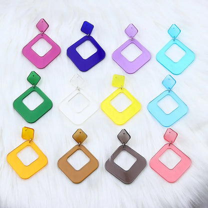 1 Pair Simple Style Geometric Arylic Stoving Varnish Women'S Drop Earrings