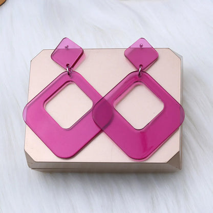 1 Pair Simple Style Geometric Arylic Stoving Varnish Women'S Drop Earrings