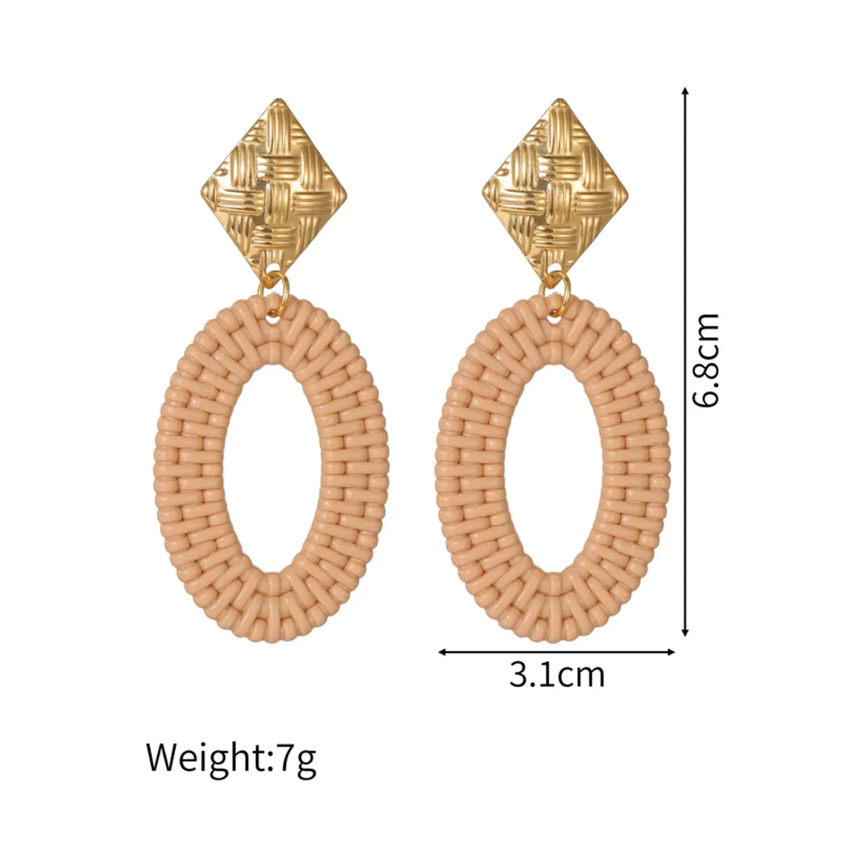 1 Pair Simple Style Geometric Circle Braid 304 Stainless Steel 18K Gold Plated Drop Earrings