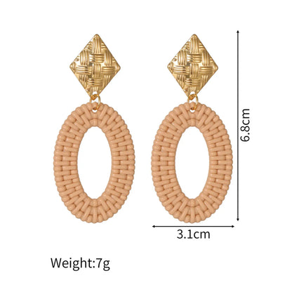 1 Pair Simple Style Geometric Circle Braid 304 Stainless Steel 18K Gold Plated Drop Earrings