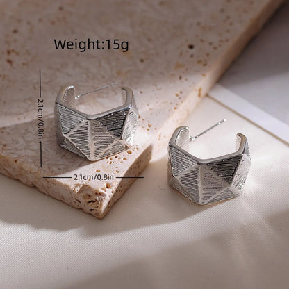 1 Pair Simple Style Geometric Copper 18k Gold Plated Ear Studs