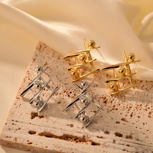 1 Pair Simple Style Geometric Copper 18K Gold Plated Ear Studs