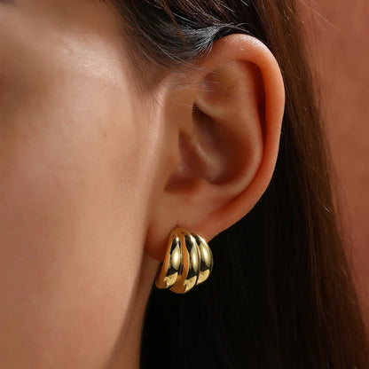 1 Pair Simple Style Geometric Copper 18K Gold Plated Ear Studs