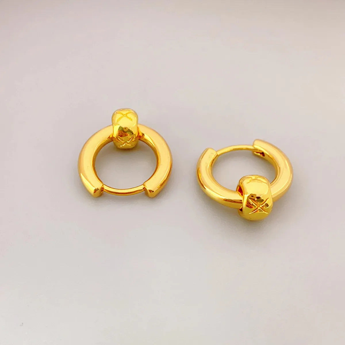 1 Pair Simple Style Geometric Copper 18K Gold Plated Earrings