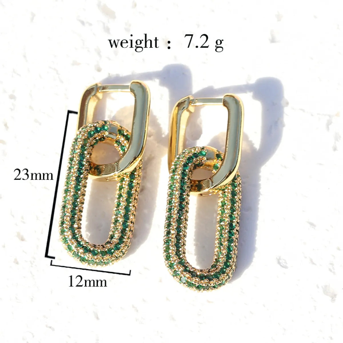 1 Pair Simple Style Geometric Plating Inlay Copper Zircon 18k Gold Plated Ear Studs