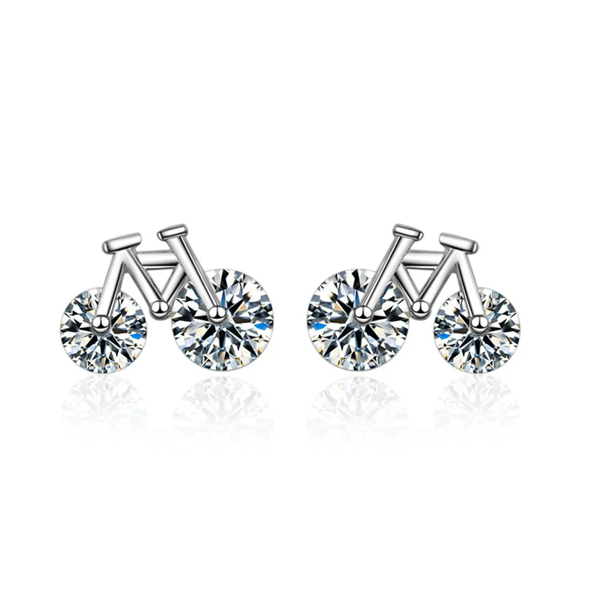 1 Pair Simple Style Geometric Copper Plating Zircon Ear Studs