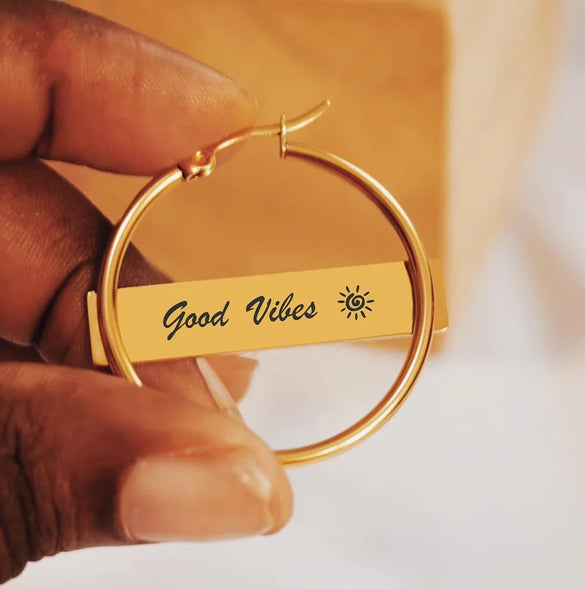 1 Pair Simple Style Geometric Customization Laser Engraving Plating 304 Stainless Steel Earrings