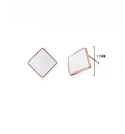 1 Pair Simple Style Geometric Epoxy Copper Ear Studs