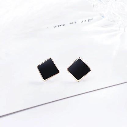 1 Pair Simple Style Geometric Epoxy Copper Ear Studs