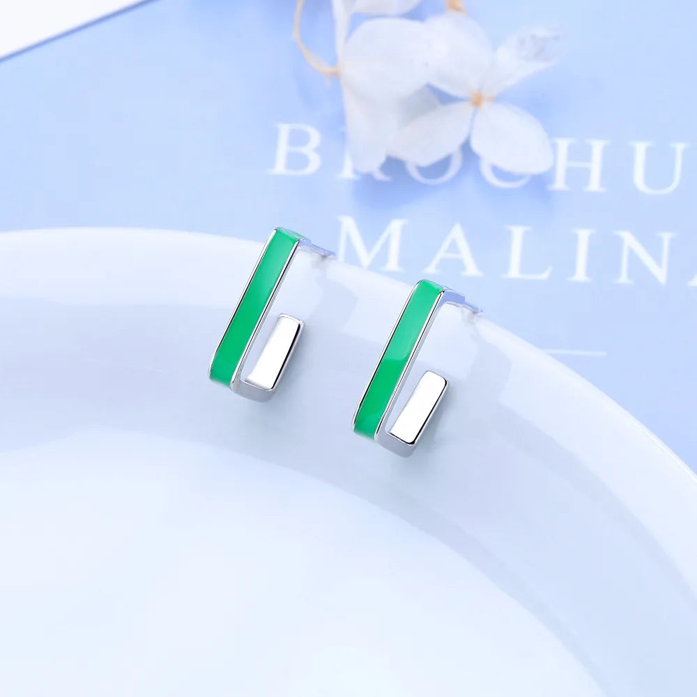 1 Pair Simple Style Geometric Epoxy Plating Copper Ear Studs