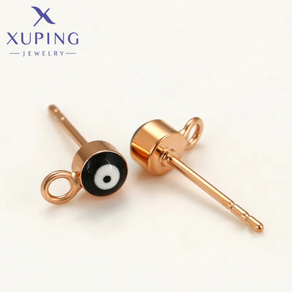 1 Pair Simple Style Geometric Eye Enamel Plating Copper 18K Gold Plated Ear Studs