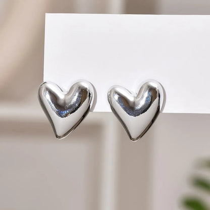 1 Pair Simple Style Geometric Heart Shape Arylic Ear Studs