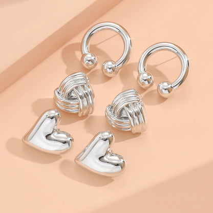 1 Pair Simple Style Geometric Heart Shape Arylic Ear Studs