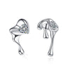 1 Pair Simple Style Geometric Heart Shape Irregular Pleated Sterling Silver Ear Studs
